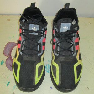 Adidas Three Stripes SHW675001 Sneakers Athletic Shoes Black & Neon Men size 12